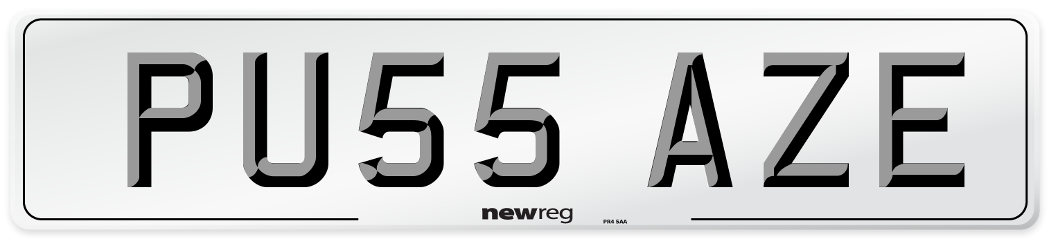 PU55 AZE Number Plate from New Reg